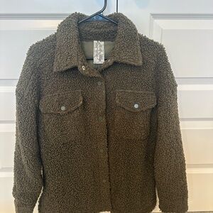 Sadie & Sage Olive Teddy Jacket